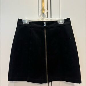 Wilfred free black suede zip up mini skirt